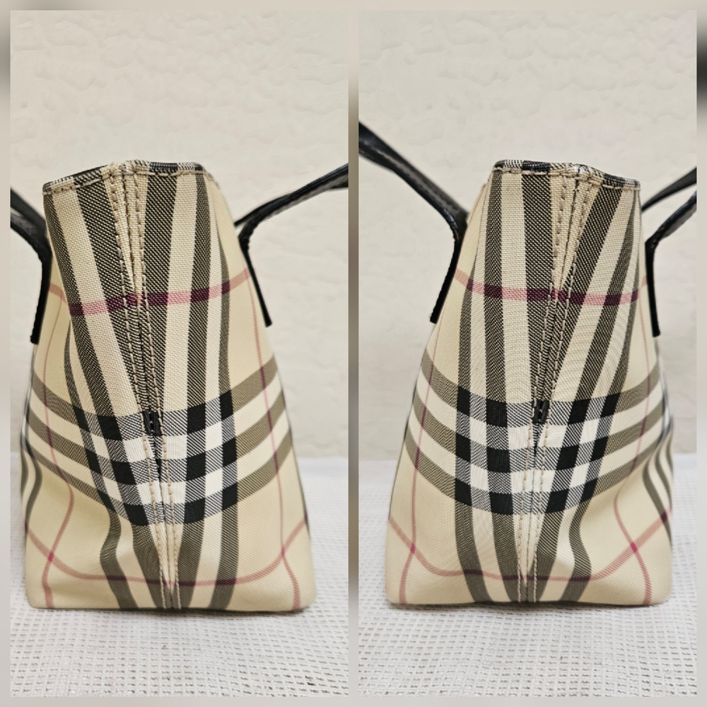 Burberry Coated Canvas Small Handbag Satchel AUTHENTIC - Picture 11 of 16